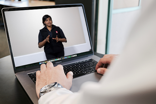 St John first aid training virtual classroom on laptop