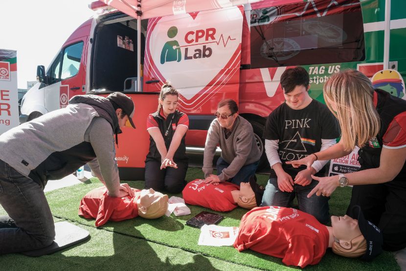 CPR Lab setup outdoors and taught by our CPR instructors