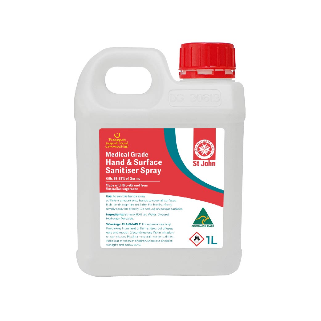 Sanitiser surface and hand sprays